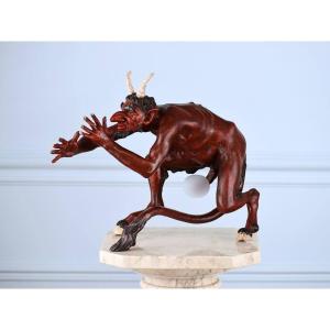 Bronze De Vienne Diable Faisant Un Pied De Nez, Poinçon  Bergmann.
