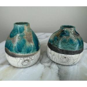 Vases En Céramique Dans Le Style Raku XX