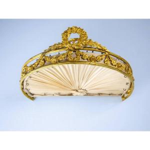 Ciel De Lit à La Polonaise Guirlandes De Fleurs Bronze Style Louis XVI Baldaquin Ou Cantonnière