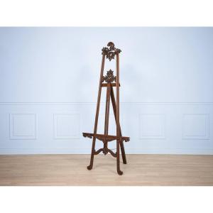 Chevalet d'artiste en bois sculpté , style Louis XV