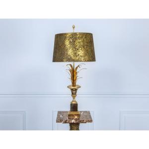Maison Charles Style Brass Pineapple Table Lamp, 1970s