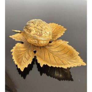 Presse Papier De Bureau En Bronze en forme de Noix