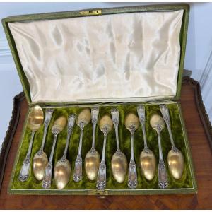 Cuillères à thé argent et vermeil