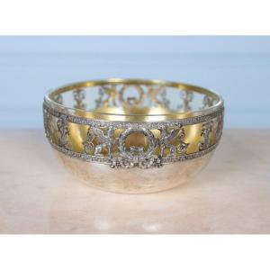 COUPE ou CENTRE DE TABLE, AJOURÉE , STYLE EMPIRE , GRIFFON
