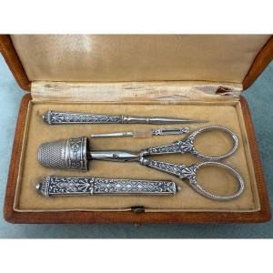 Antique Silver Sewing Kit