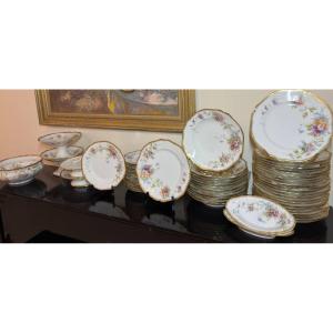 Mavaleix, Mandavy & Balleroy , Limoges, Service En Porcelaine peint à la main