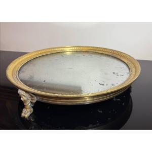Surtout De Table, Centre De Table, Plateau En Bronze Doré d'époque Empire Restauration