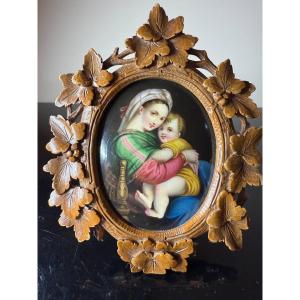 MINIATURE, PEINTURE SUR PORCELAINE NAPOLÉON III