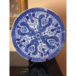 Plat en porcelaine Igezara japonaise, motif phénix, vers 1900