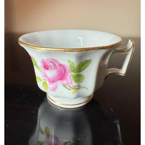 Ancienne tasse Meissen peinte à la main pieds roses 1815-1923