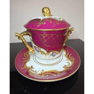 Large Bonbonnière, Bowl Or Very Large Limoges Porcelain Candle Cup