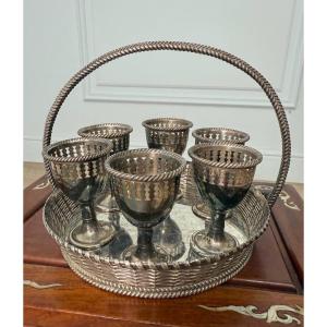 Silver-plated Metal Breakfast Egg Cups, Egg Holders