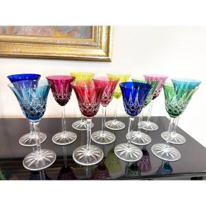 Verres cristal Saint Louis couleur modèle Tarn