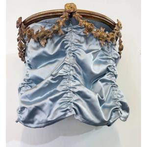Ciel de lit à la polonaise,guirlandes de fleurs,bronze style Louis XVI,BALDAQUIN ou Cantonnière