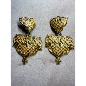 Boucles d'oreilles vintage de la maison Christian Lacroix
