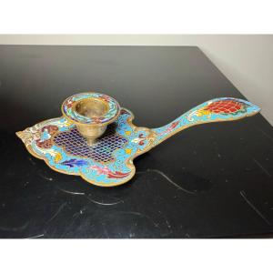 Antique Handheld Candleholder, "cellar Rat"