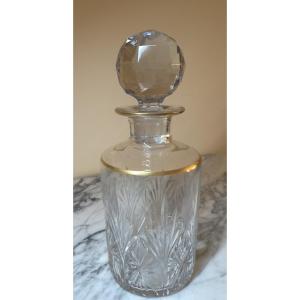 Baccarat "douai" Carafe, Made Of Cut Crystal And Fine Gold, Circa 1900 - H. 22 Cm
