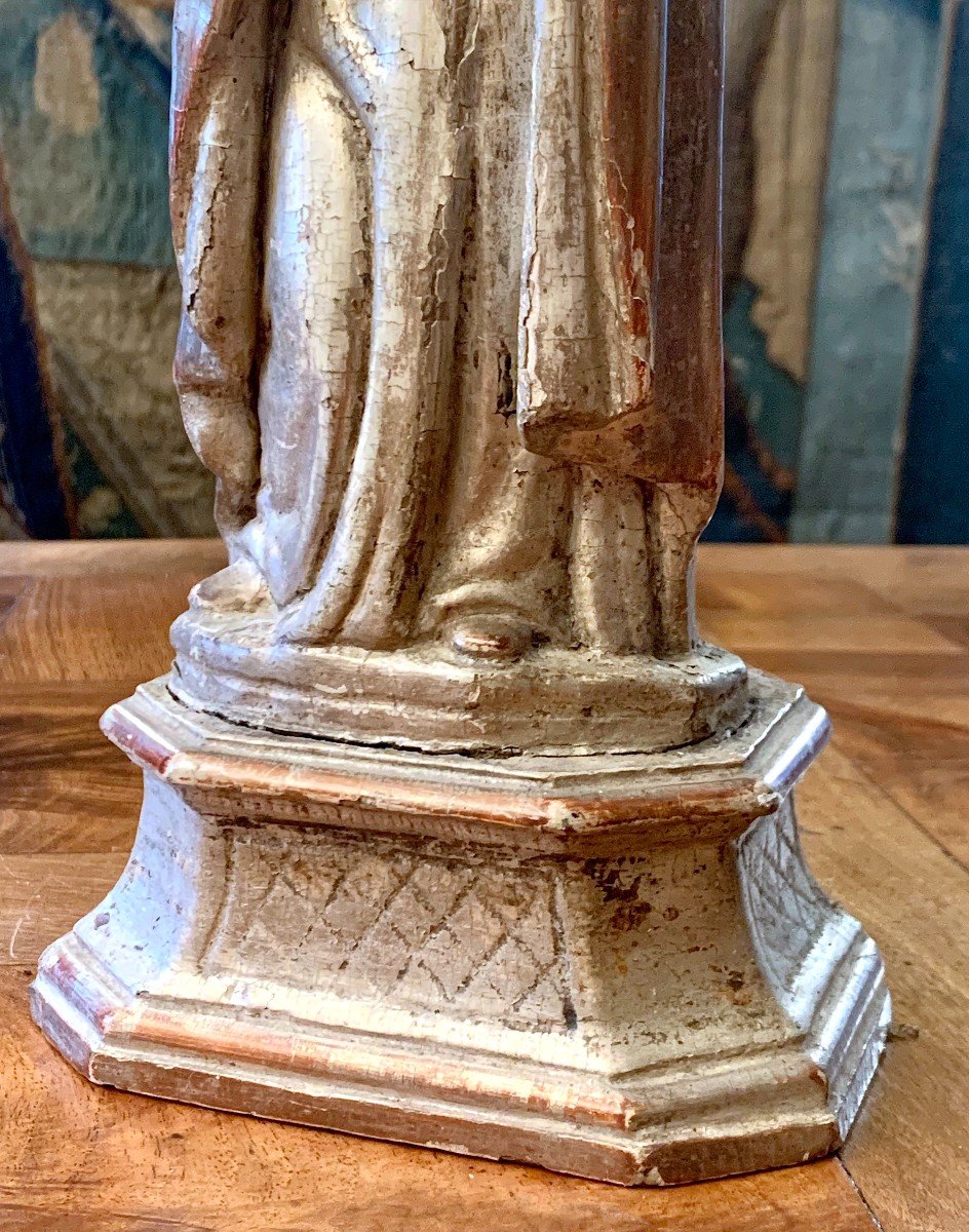 Virgin Of The Annunciation In Silver Carved Wood Seventeenth Time-photo-1