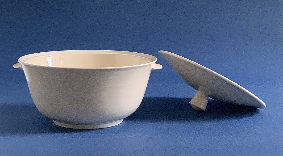 Set Of Fine Earthenware Tableware From Saint-méen-le-grand Attributed To Louis Delachenal 1950-photo-2