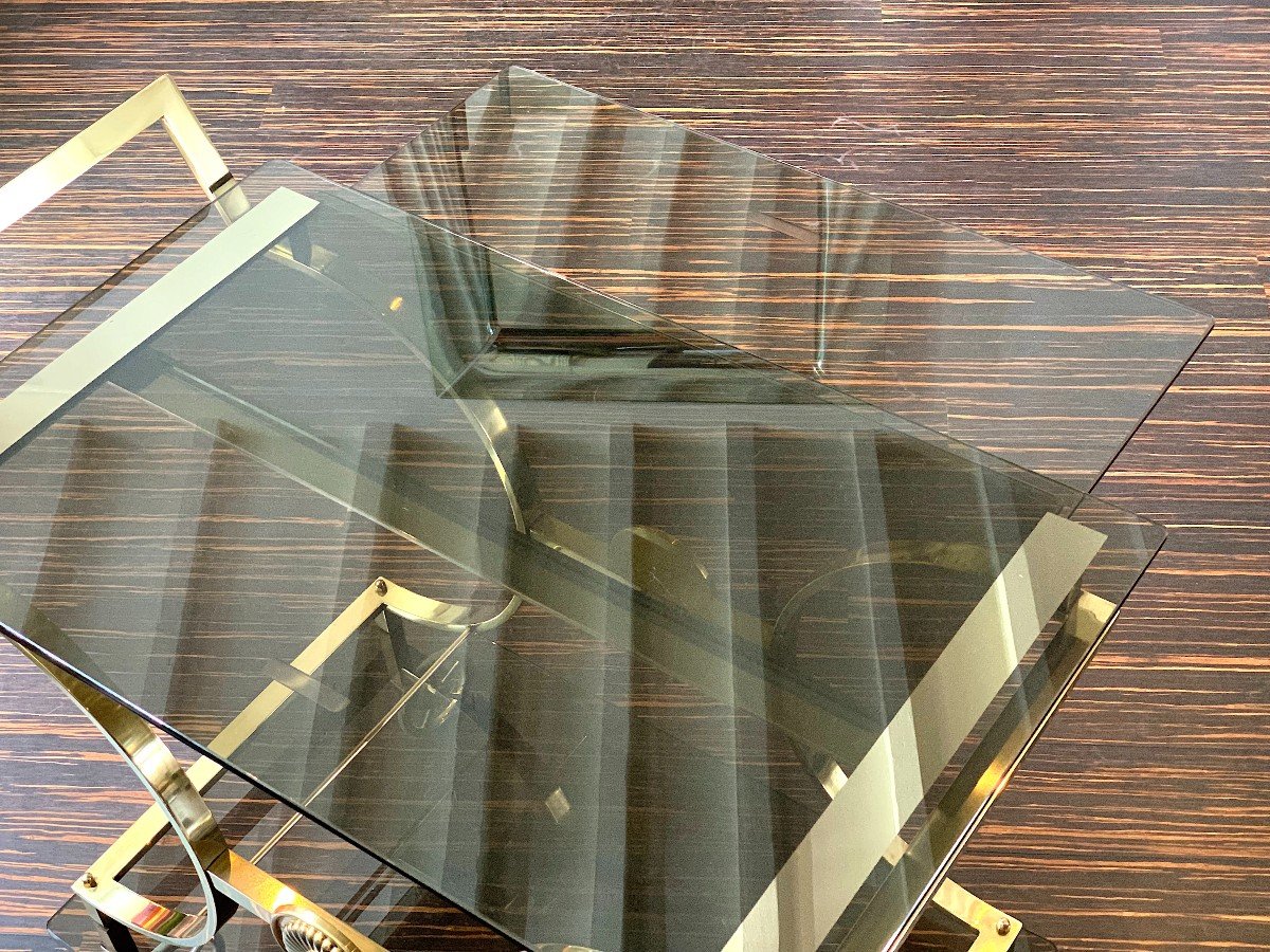 TABLE ROULANTE  / DESSERTE  STYLE NEOCLASSIQUE EN BRONZE MAISON JANSEN-photo-6