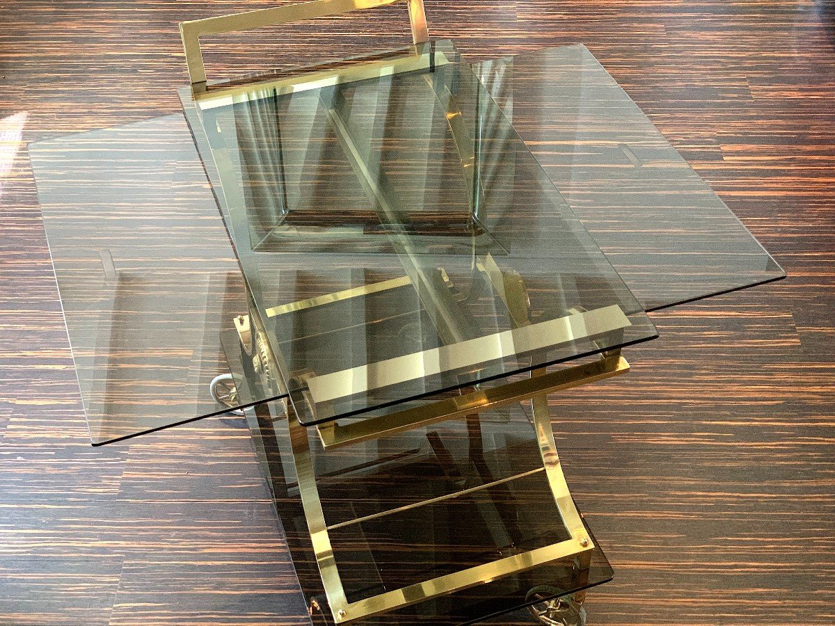 TABLE ROULANTE  / DESSERTE  STYLE NEOCLASSIQUE EN BRONZE MAISON JANSEN-photo-8