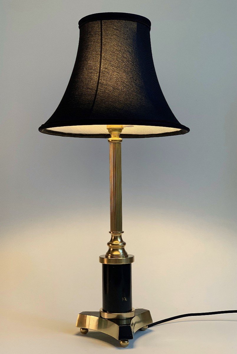 LAMPE COLONNE en BRONZE NEOCLASSIQUE dlg MAISON CHARLES -photo-2