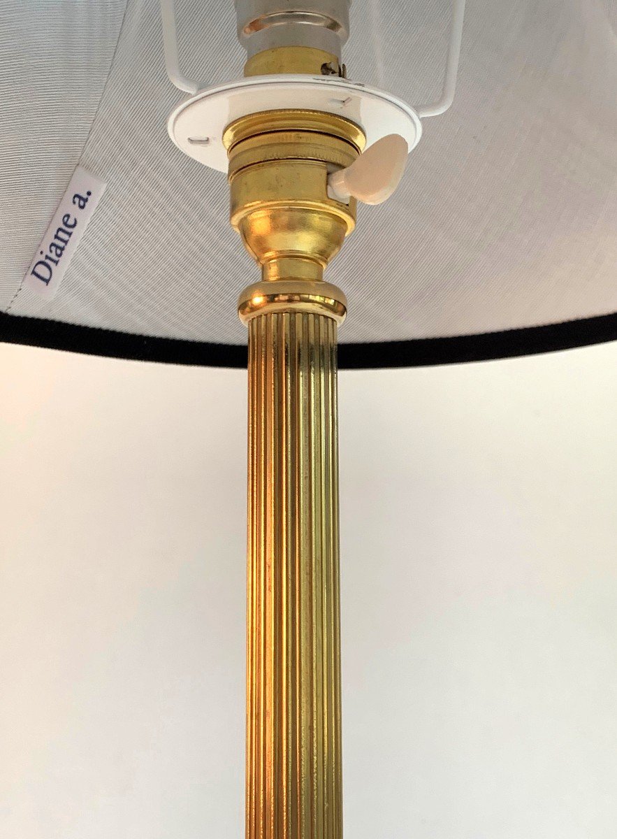 LAMPE COLONNE en BRONZE NEOCLASSIQUE dlg MAISON CHARLES -photo-4