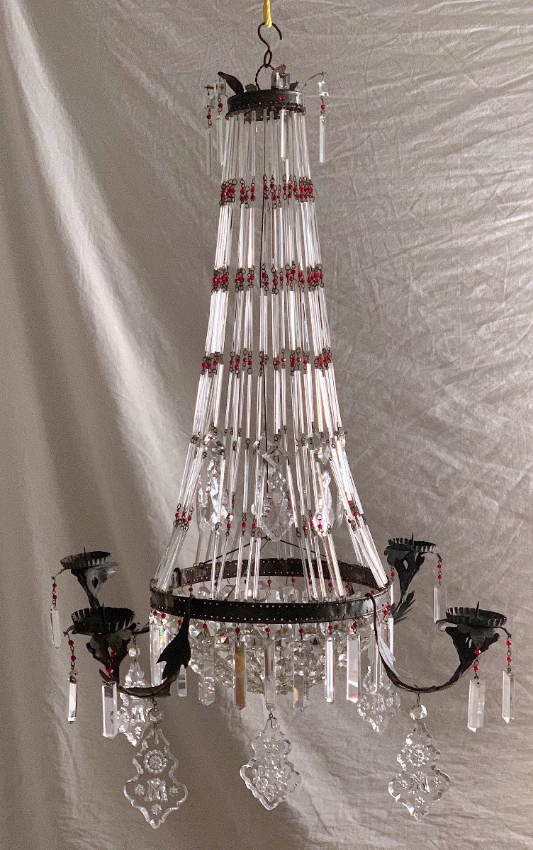 LUSTRE D'EGLISE EN CRISTAL  ITALIE  XVIIIème  Siècle-photo-4