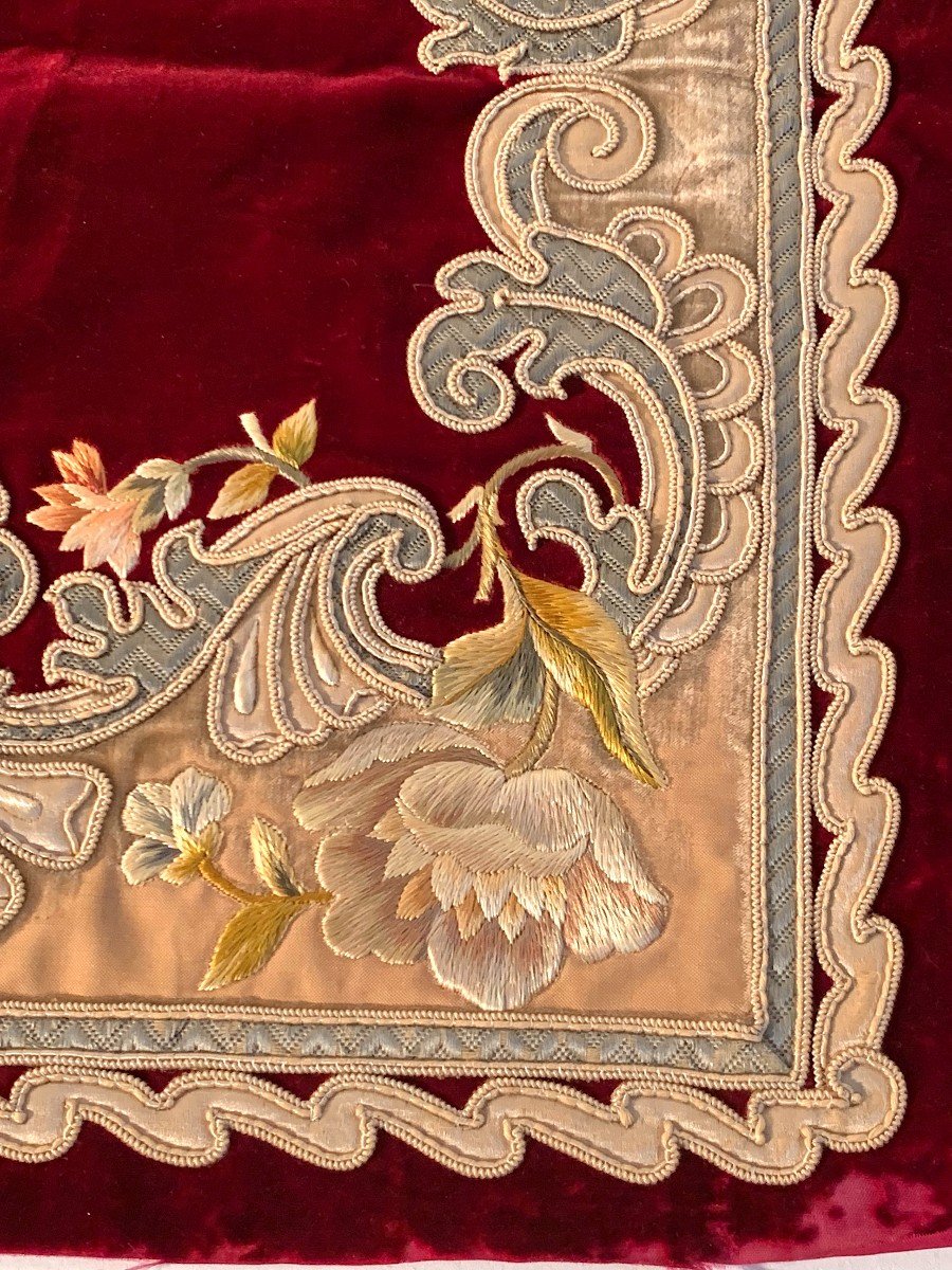 PAIRE DE COUVERTURES D'ASSISES DE CHAISES Epoque NAPOLEON III-photo-3