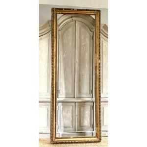 Very Large Old Frame In Wood And Golden Stucco, 19th Century