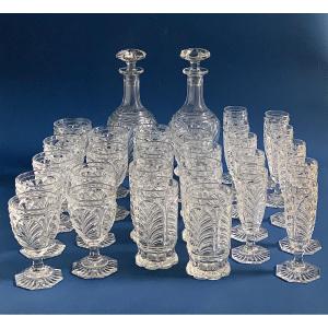 Ensemble de Verres / Verrerie  Baccarat  Modèle  Aumale  XIXème Siècle