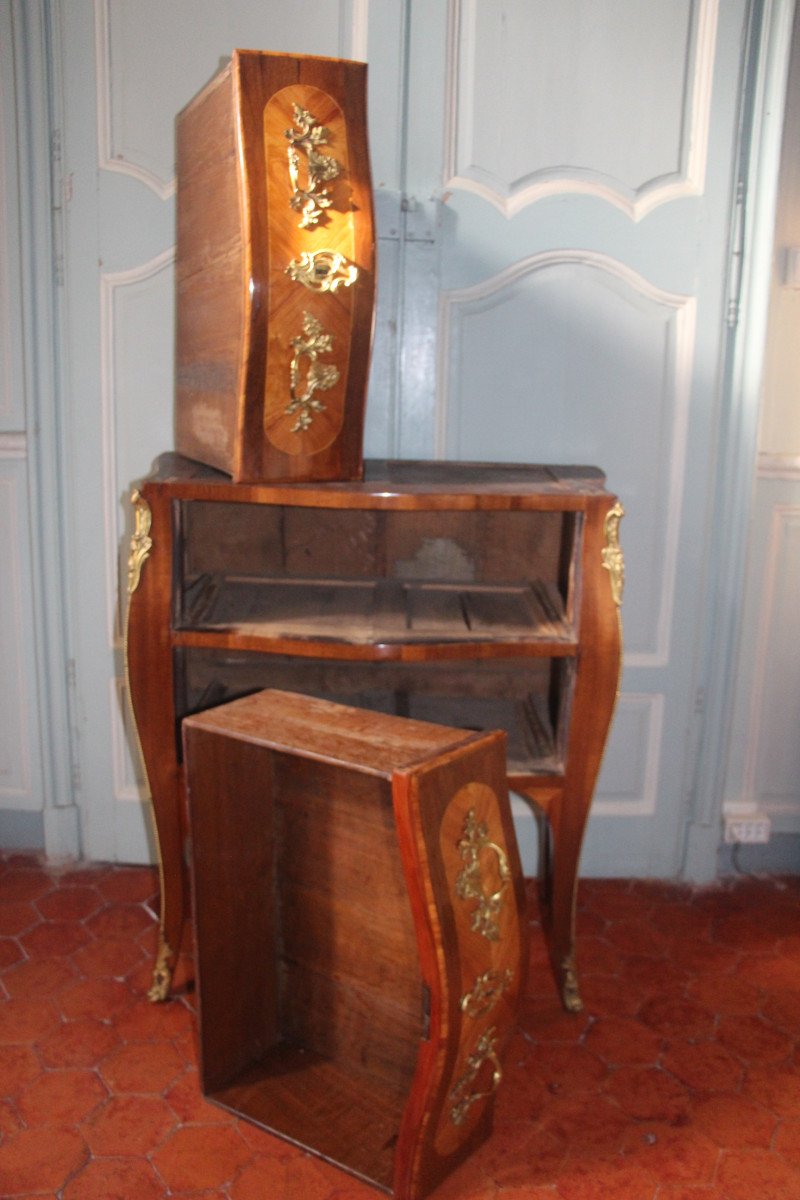 Commode d'entre-deux, estampillée J.B DETROULLEAU, Maître en 1767,XVIIIe.-photo-6