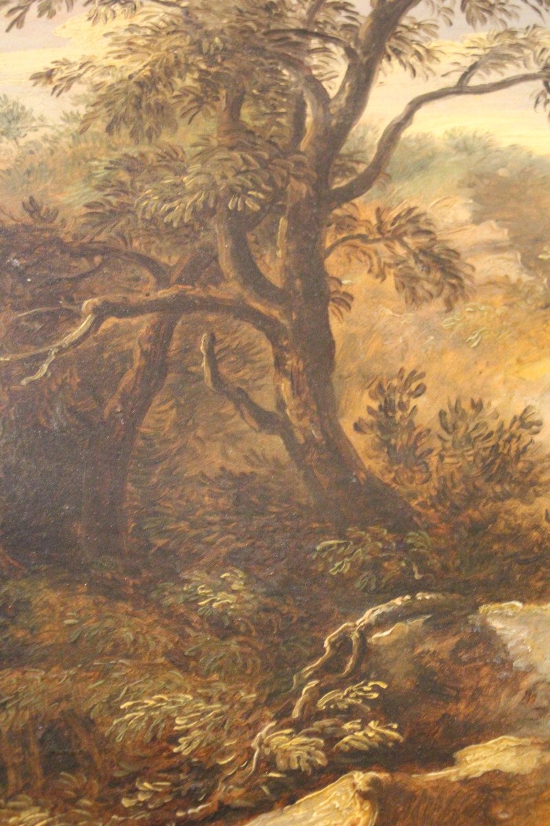 Landscape Animated By Figures - French School Of The 18th Century-photo-5