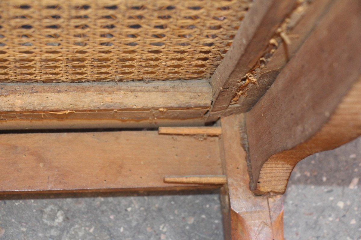Paire de fauteuils cannés, époque Louis XV, estampillés Antoine Bonnemain, XVIIIe siècle.-photo-8