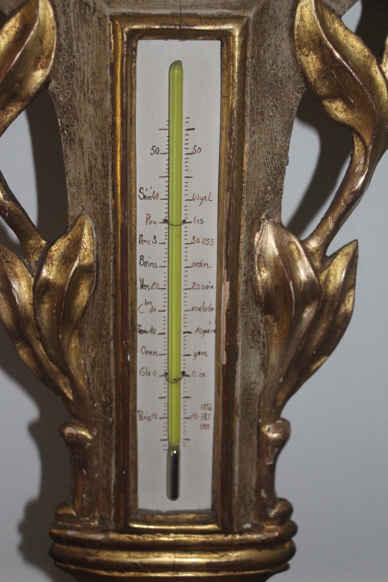 Baromètre thermomètre à la colombe, époque Louis XVI, XVIIIe siècle.-photo-4
