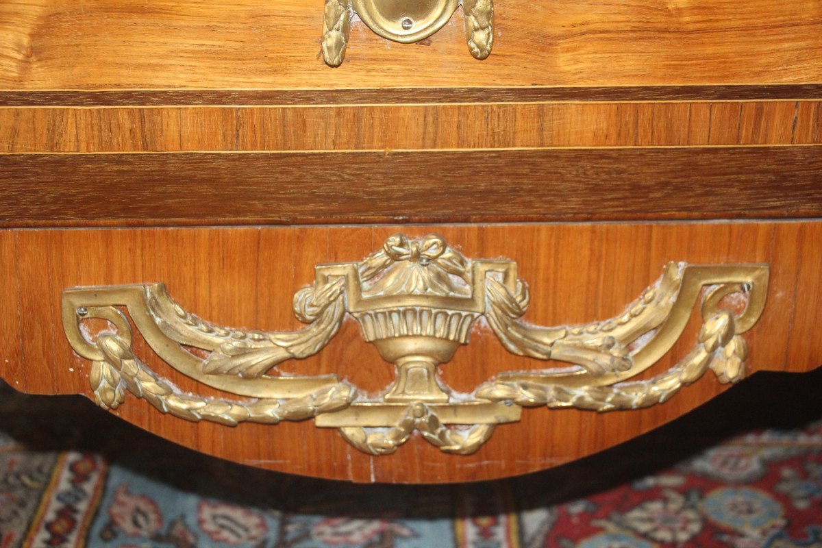 Transitional Chest Of Drawers, From The Louis XV And Louis XVI Periods, In Marquetry, 18th Century.-photo-2