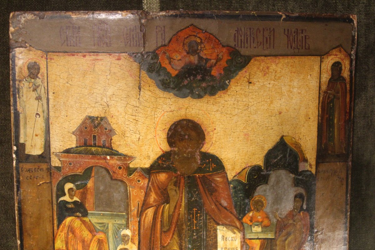 Russian Icon, 19th Century, Religious Scene.-photo-2