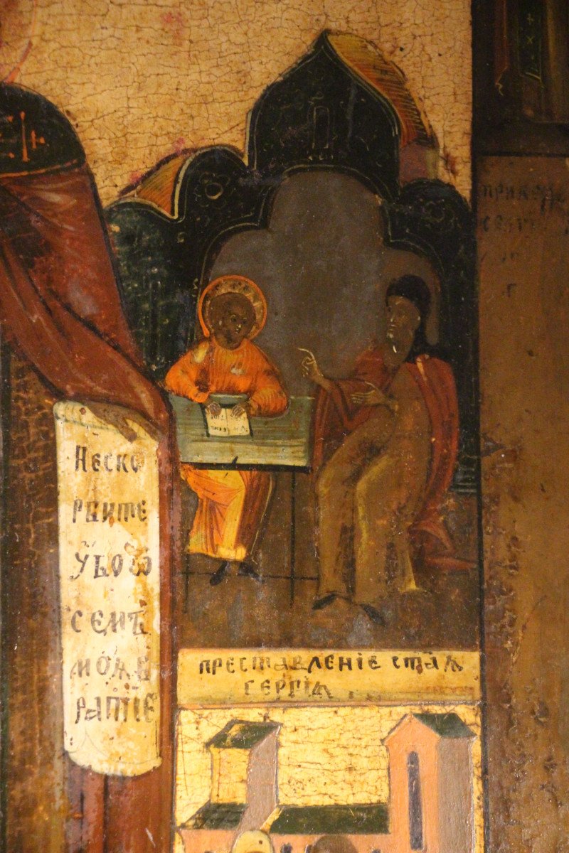 Russian Icon, 19th Century, Religious Scene.-photo-2
