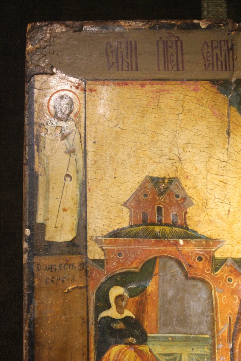 Russian Icon, 19th Century, Religious Scene.-photo-3