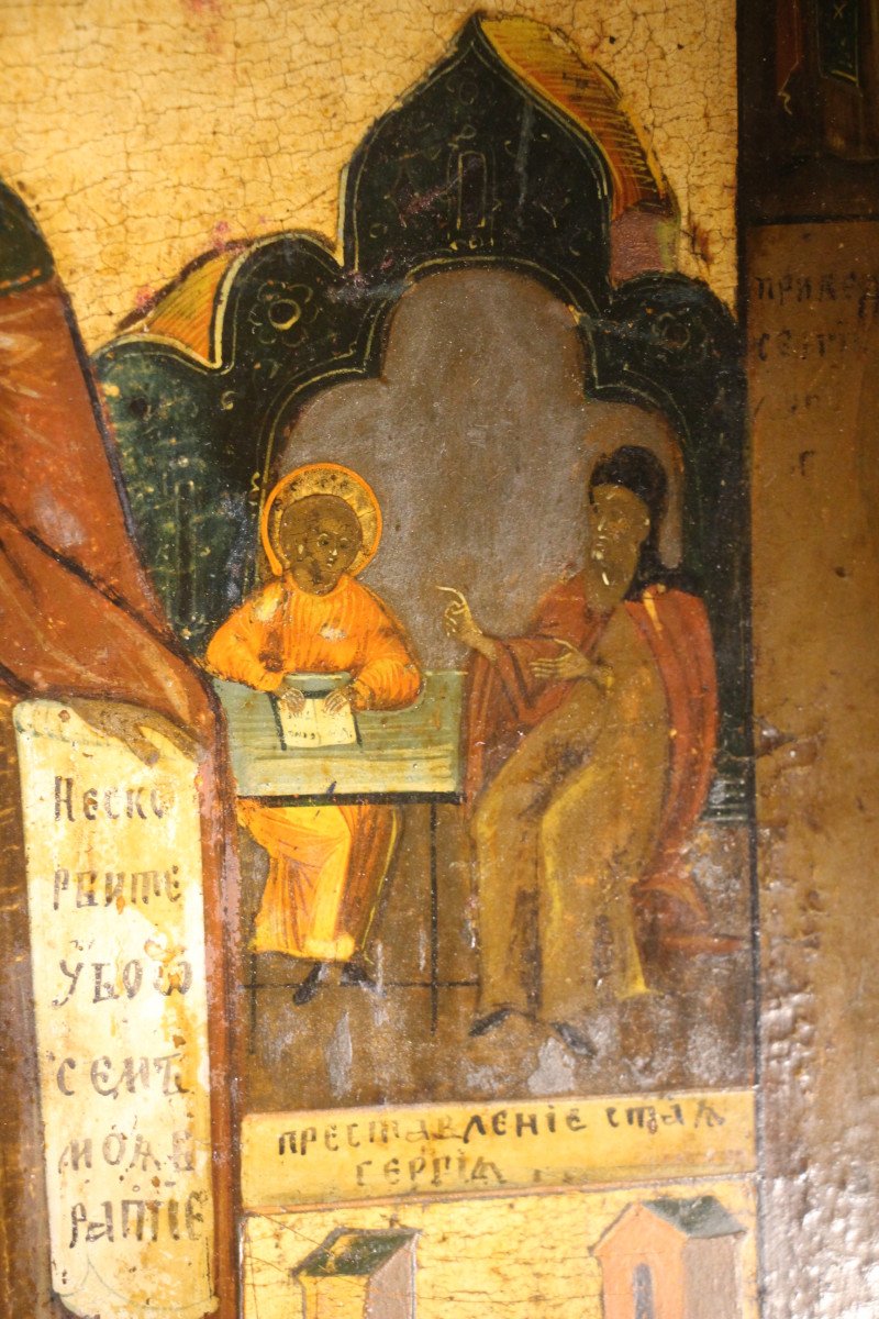 Russian Icon, 19th Century, Religious Scene.-photo-5