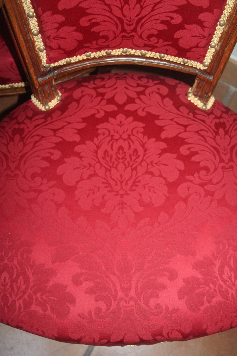 Paire de fauteuils à chapeau de gendarme, époque Louis XVI, XVIIIe.-photo-5