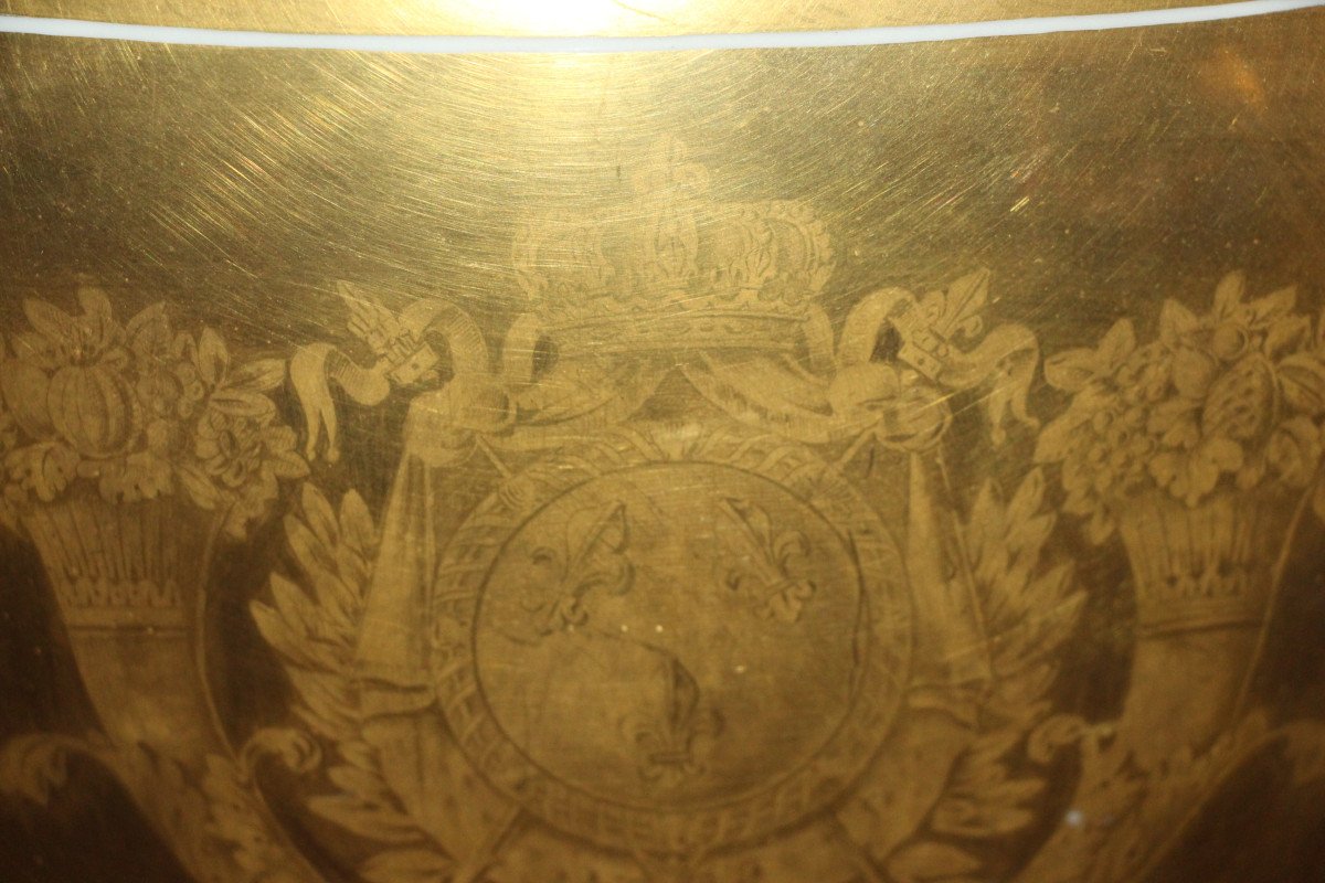Porcelain Vase From The Manufacture De Paris, With The Bourbon Coat Of Arms, Signed Roche, 19th Century.-photo-4