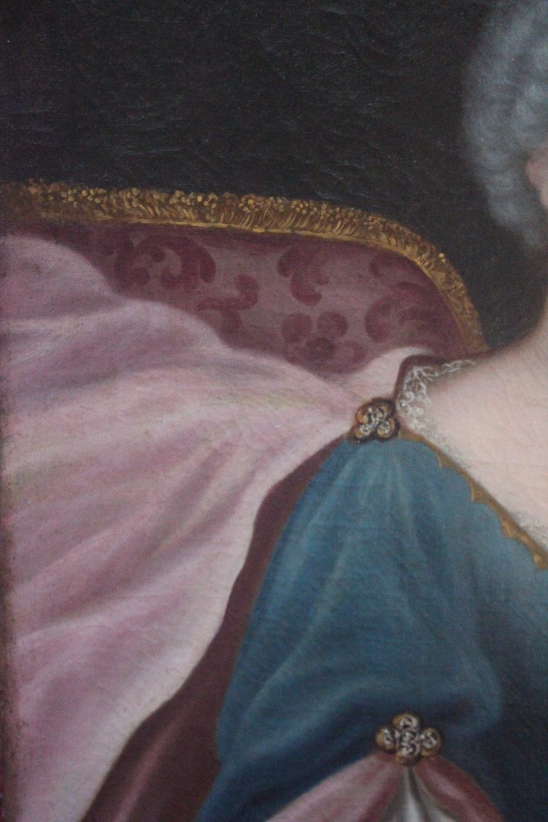 Dame de qualité et son chien XVIIIe siècle.-photo-4