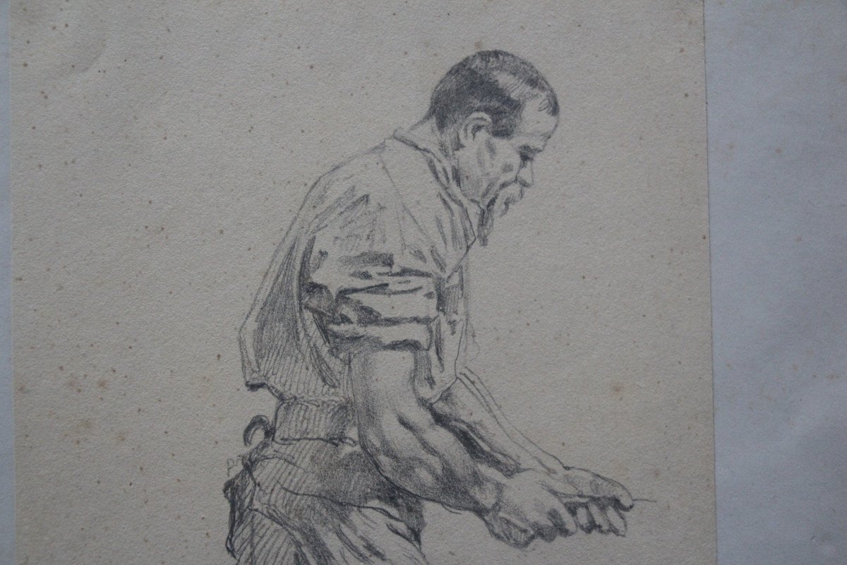 Suite Of Six Graphite Drawings - Charles-dominique Lahalle (1834-1909)-photo-5