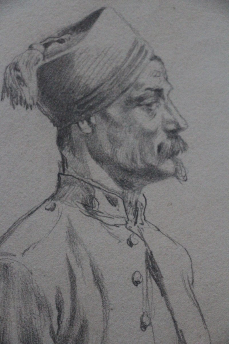 Suite Of Six Graphite Drawings - Charles-dominique Lahalle (1834-1909)-photo-7