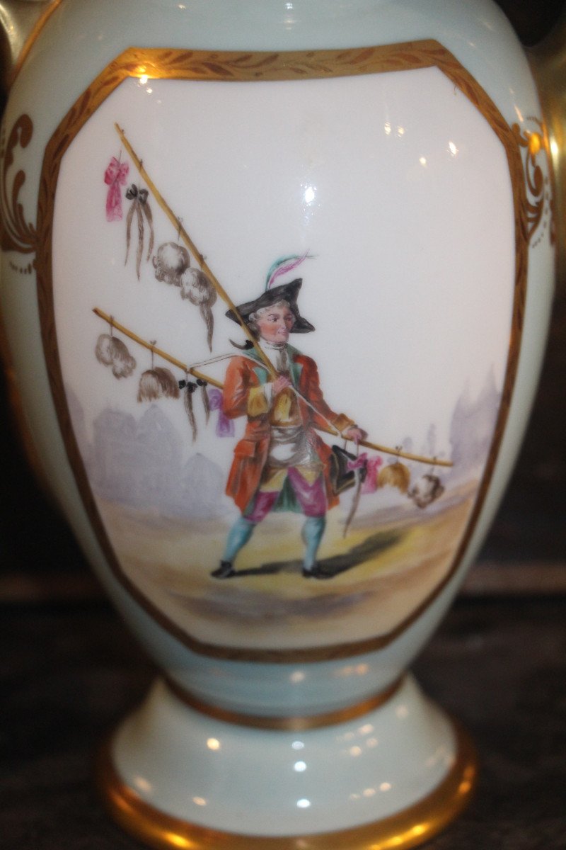 Service à café, porcelaine de Paris, signé Camille Le Tallec (1906-1991), XXe siècle.-photo-2