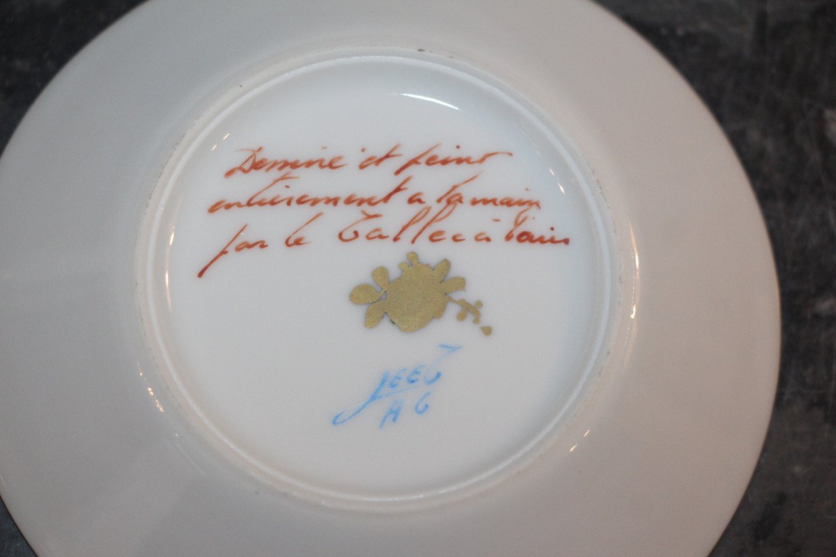 Service à café, porcelaine de Paris, signé Camille Le Tallec (1906-1991), XXe siècle.-photo-8