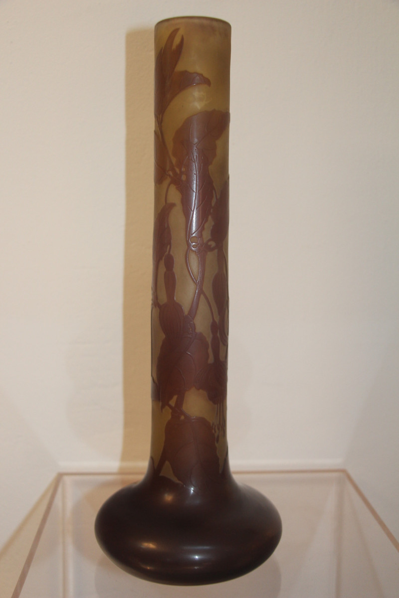 Emile Gallé (1846-1904) - Vase With Wisteria Decoration Signed Gallé, Art Nouveau.-photo-3