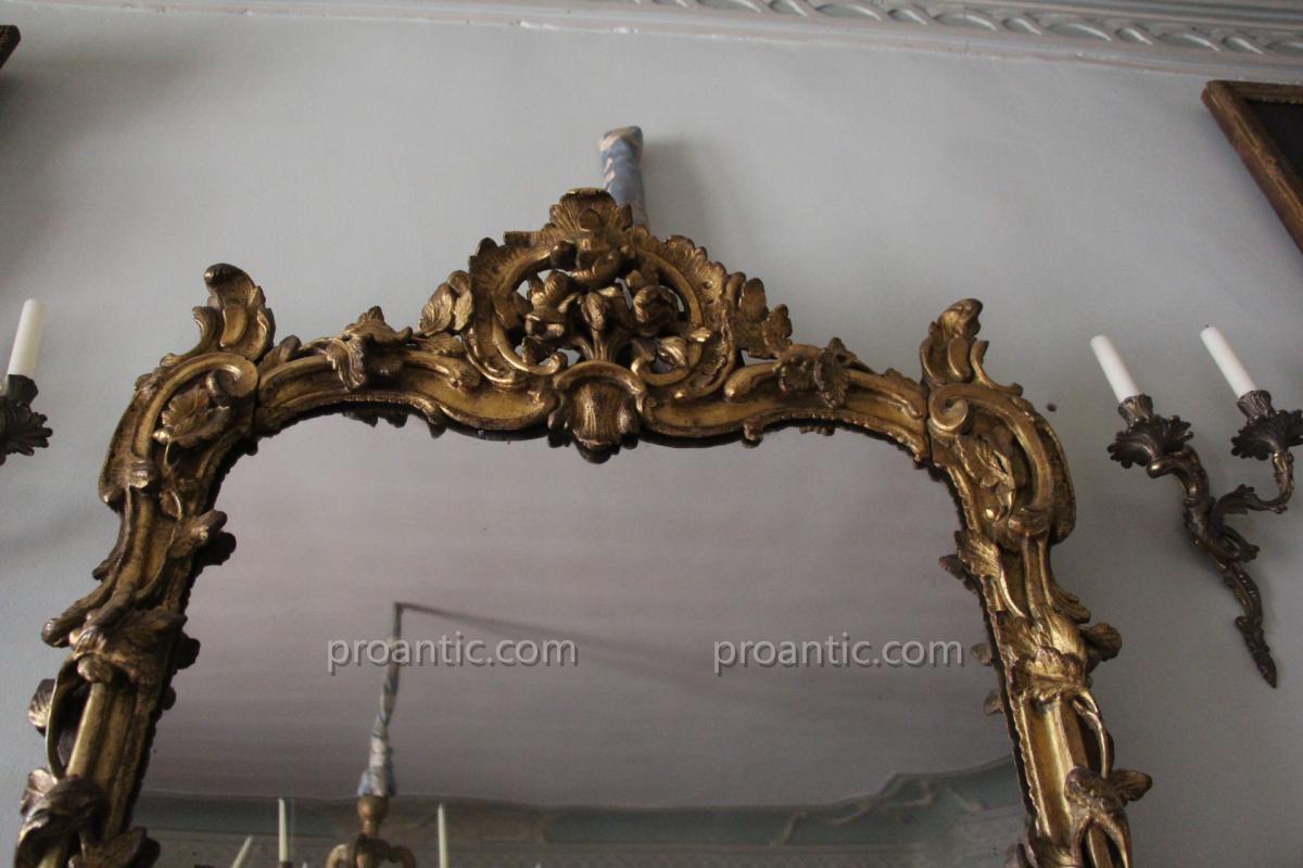 miroir en bois doré époque louis XV, XVIII e siècle-photo-5