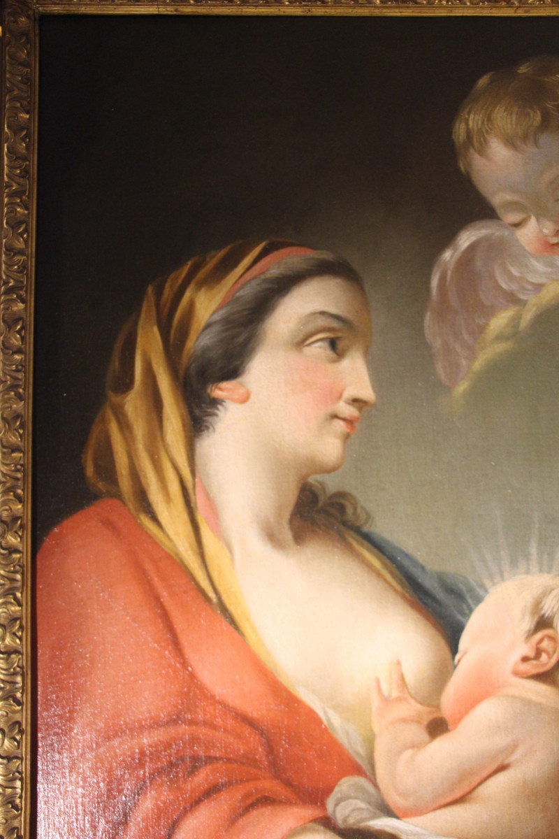 Vierge à l'Enfant, Suiveur de François Boucher (1703-1770), école française du XVIIIe siècle.-photo-2